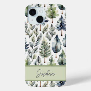 Coque Case-Mate iPhone Elégant Sage Green Fir Tree personnalisé