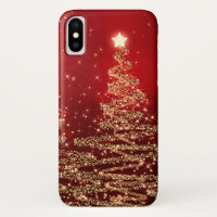 Élégant sapin rouge de Noël