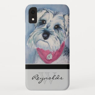 Case-Mate iPhone Case Elégant Schnauzer moderne avec Monogramme noir Nom