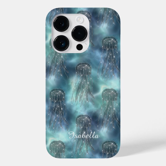 Coques Case-Mate iPhone Élégant scintillement nautique bleu (Verso)