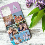Case-Mate iPhone Case Élégant Script Monogramme 6 Photo Lilac et Mint<br><div class="desc">Elégant et féminin, coque iphone personnalisé en lilas, vert menthe et gris, avec 6 de vos photos préférées ainsi que votre monogramme. Ce joli design a une initiale audacieuse avec une typographie manuscrite de script pour votre nom. Le modèle photo est configuré pour ajouter 6 images qui sont affichées au...</div>