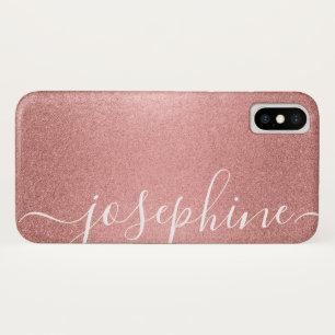 Case-Mate iPhone Case Élégant Script Rose Gold Sparkle personnalisé Phon