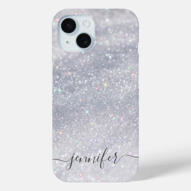 Coques Case-Mate iPhone Elegant Silver Glitter (Verso)