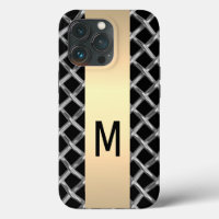 Élégant Silver Gold Steel Metallical monogrammed
