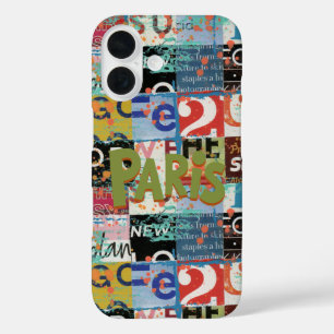 Coque Pour iPhone 16 Elégant street art multicolore collage Paris