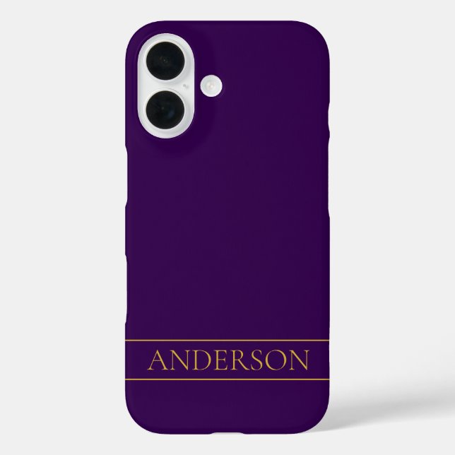 Coques Case-Mate iPhone Élégant texte personnalisable | Gold & Deep Purple (Verso)