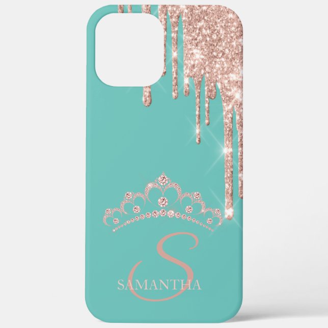 Coques Case-Mate iPhone Elégant Tiara Rose Gold Parties scintillant Drives (Verso)