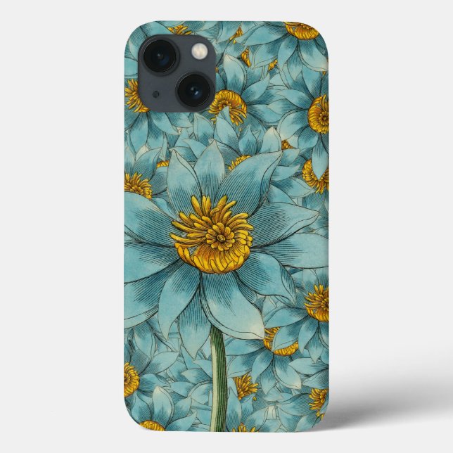 Coques Case-Mate iPhone Elégant tournesol surréel Turquoise jaune Floral (Verso)