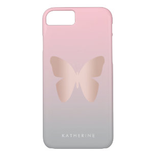 Case-Mate iPhone Case Elegant, trendy rose gold butterfly