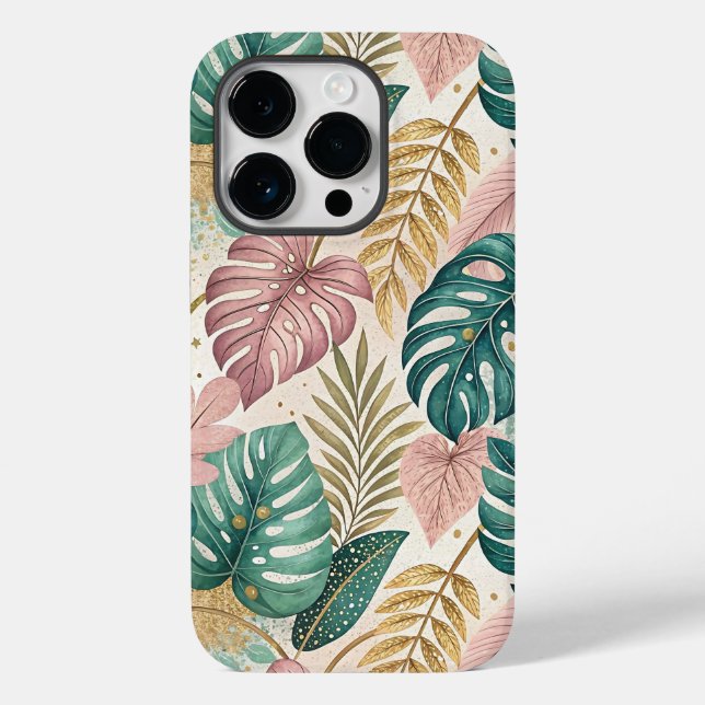 Coques Case-Mate iPhone Elegant Tropical Monsteras Boho (Verso)