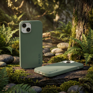 Coque Case-Mate iPhone Élégant Vert Forêt Profond Minimaliste ROULIV iPho