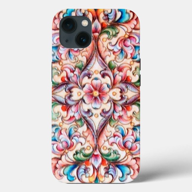 COQUES Case-Mate iPhone ÉLÉGANT VERT ROUGE ROSE BLEU IMAGINAIRE FLORAL (Verso)