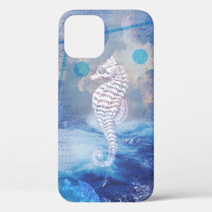 Case-Mate iPhone Case Elegant Vintage Seahorse Blue Ocean Waves