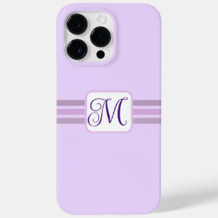 Coque Case-Mate iPhone Élégant violet clair rayé initial