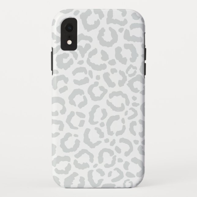 Coques Case-Mate iPhone Elegant White Gray Leopard Cheetah Animal Print (Dos)