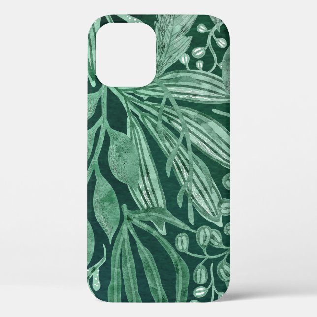 Coques Case-Mate iPhone Elégante aquarelle Botanique Vert Feuille (Verso)