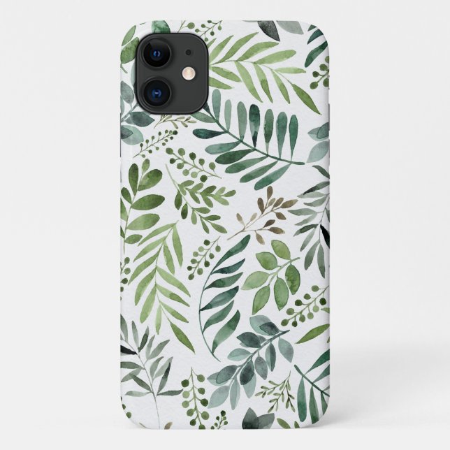 Coques Case-Mate iPhone Elégante aquarelle des Feuilles botaniques  (Dos)