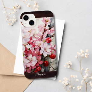 Coque Case-Mate iPhone Elégante aquarelle fleurie de cerisier sur mesure