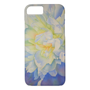 Coque Case-Mate iPhone Elégante aquarelle fleurie de pivoine blanche