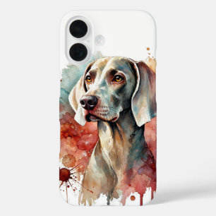 Coque Pour iPhone 16 Elégante aquarelle Weimaraner