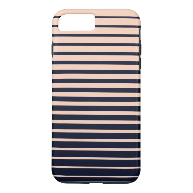Coques Case-Mate iPhone Élégante bande de monogramme noir et rose (Dos)