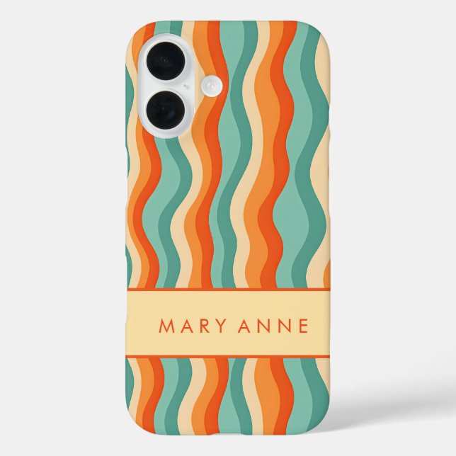 Coques Case-Mate iPhone Élégante bande verticale ondulée rétro (Verso)