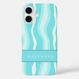 Coque Pour iPhone 16 Élégante bande verticale ondulée rétro