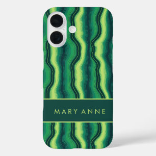 Coque Pour iPhone 16 Élégante bande verticale ondulée rétro