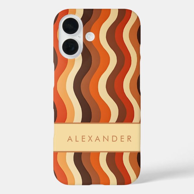 Coques Case-Mate iPhone Élégante bande verticale ondulée rétro (Verso)