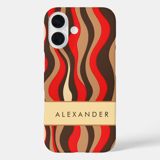 Coques Case-Mate iPhone Élégante bande verticale ondulée rétro (Verso)