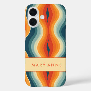 Coque Pour iPhone 16 Élégante bande verticale ondulée rétro