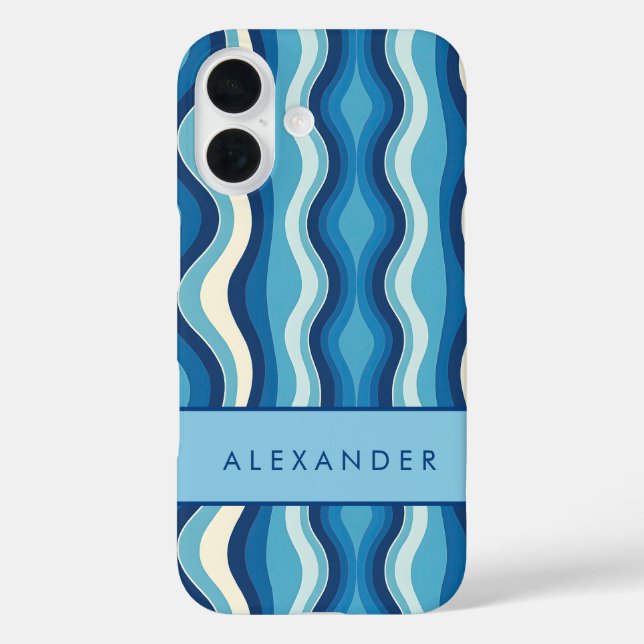 Coques Case-Mate iPhone Élégante bande verticale ondulée rétro (Verso)
