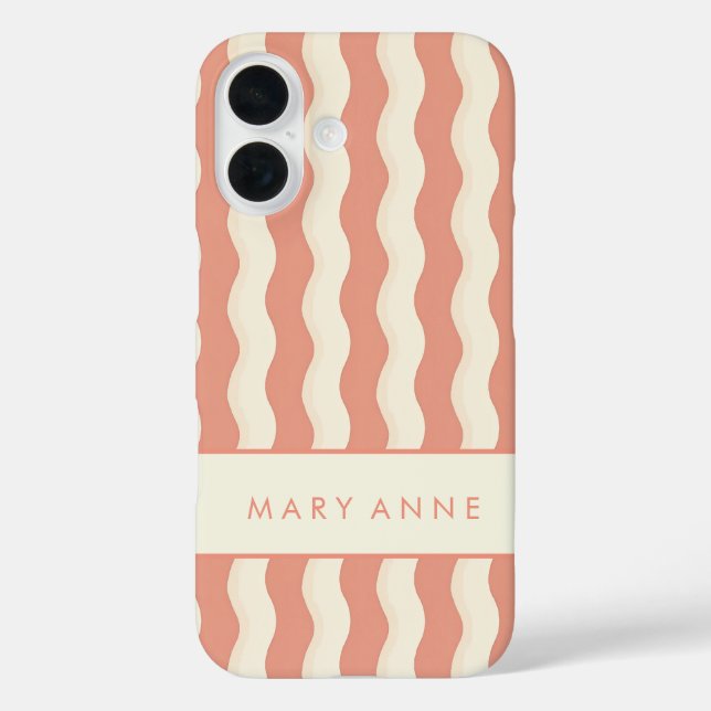 Coques Case-Mate iPhone Élégante bande verticale ondulée rétro (Verso)