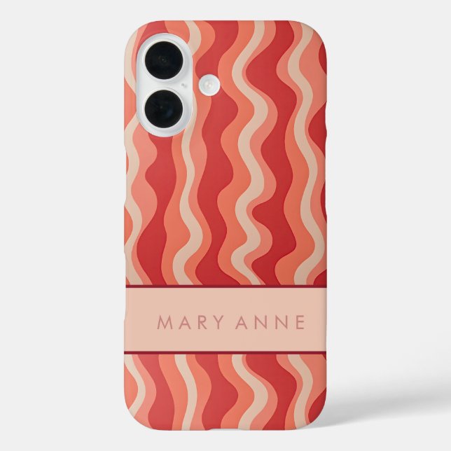 Coques Case-Mate iPhone Élégante bande verticale ondulée rétro (Verso)