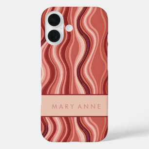 Coque Pour iPhone 16 Élégante bande verticale ondulée rétro