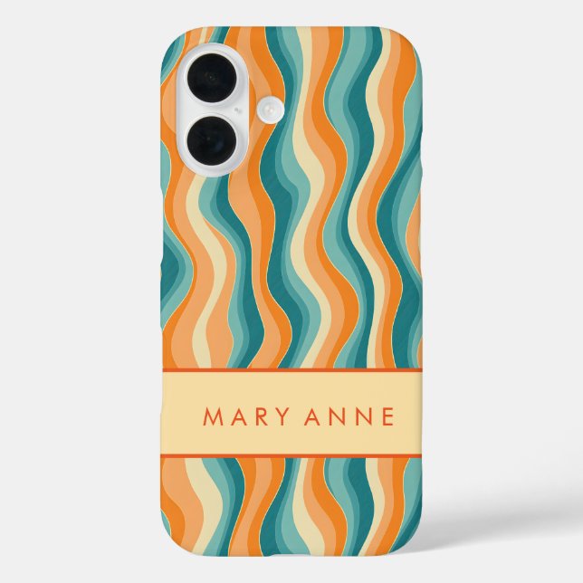 Coques Case-Mate iPhone Élégante bande verticale ondulée rétro (Verso)