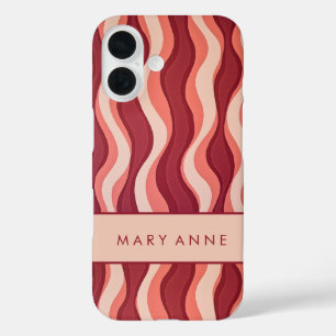 Coque Pour iPhone 16 Élégante bande verticale ondulée rétro