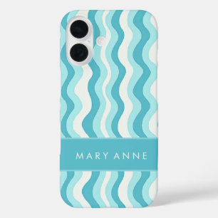 Coque Pour iPhone 16 Élégante bande verticale ondulée rétro