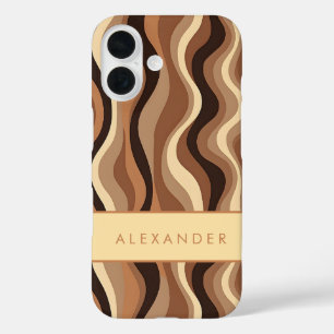 Coque Pour iPhone 16 Élégante bande verticale ondulée rétro