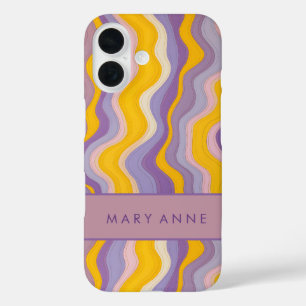Coque Pour iPhone 16 Élégante bande verticale ondulée rétro
