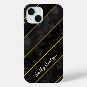 Coque Case-Mate iPhone Élégante brillance d'or noir géométrique