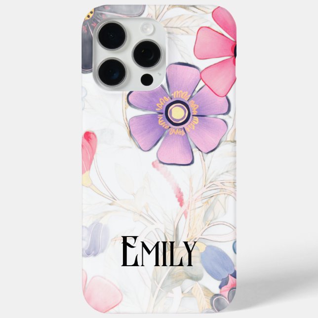 Coques Case-Mate iPhone Élégante couleur pastel clair fleurs printanières  (Verso)