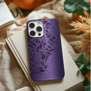 Case-Mate iPhone Case Élégante Dentelle Florale Violette Profonde Sur Vi