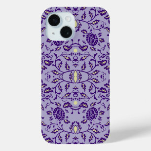 Coque Case-Mate iPhone Élégante Fleur pourpre Damas