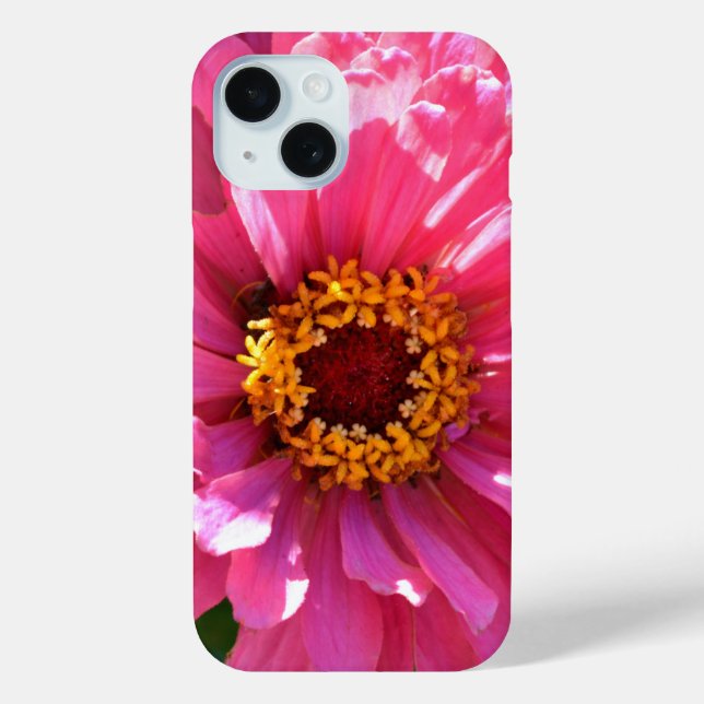 Coques Case-Mate iPhone Élégante fleur rose fleurie rose Zinnia (Verso)