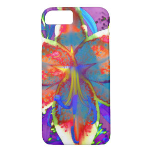 Coques Pour iPhone Élégante fleur rouge rétro abstraite