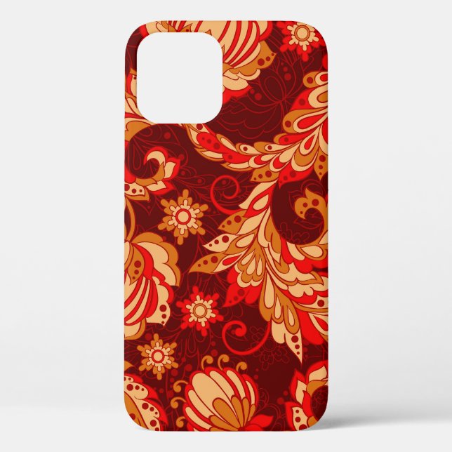 Coques Case-Mate iPhone Elégante Fleurs Ethniques Motif sans couture (Verso)