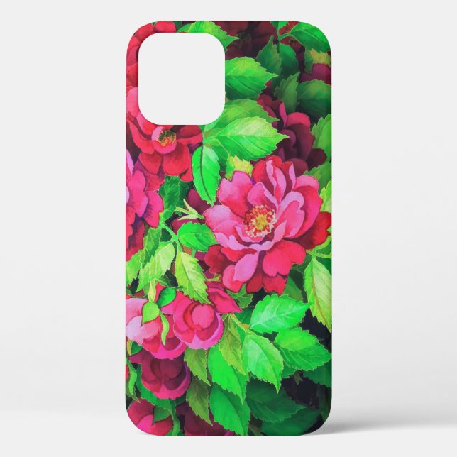 Coques Case-Mate iPhone Élégante Fleurs Florales Roses Acryliques | (Verso)