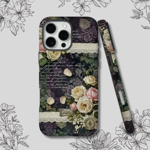 Coque iPhone 16 Pro Max Élégante floraison romantique & Ephémère dentelle