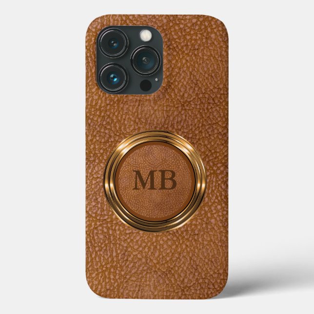 Coques Case-Mate iPhone Élégante housse en simili cuir à monogramme pour h (Verso)